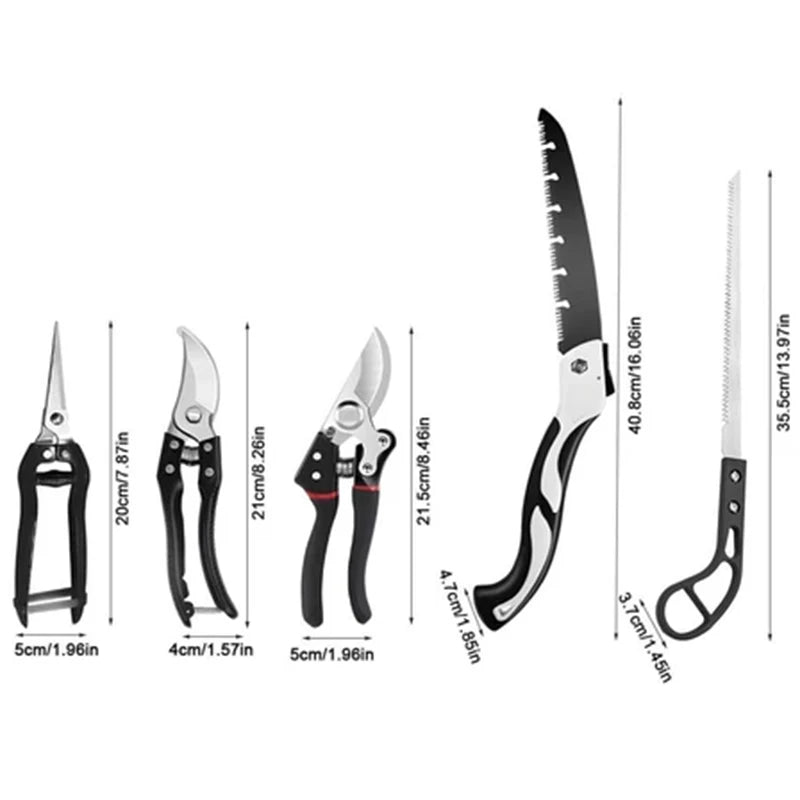 5-Piece Garden Shear Toolkit | Pruning Shears & Folding Saw