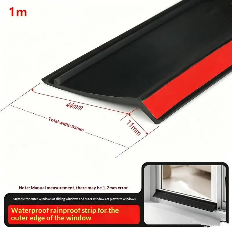 Window Rain Weatherstrip Water Blocking Seal Strip 0.5–2M