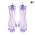 Cute Bear Waterproof PVC Kitchen Gloves – Non-Slip Cleaning Household Cleaning Gloves Nixie B1