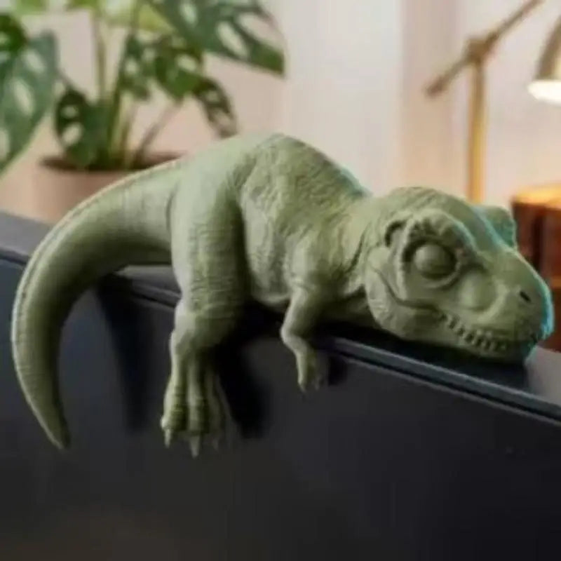 Sleeping T-Rex Monitor Topper Figurine | Cute Desk Dinosaur Desk Figurine Ornament Nixie