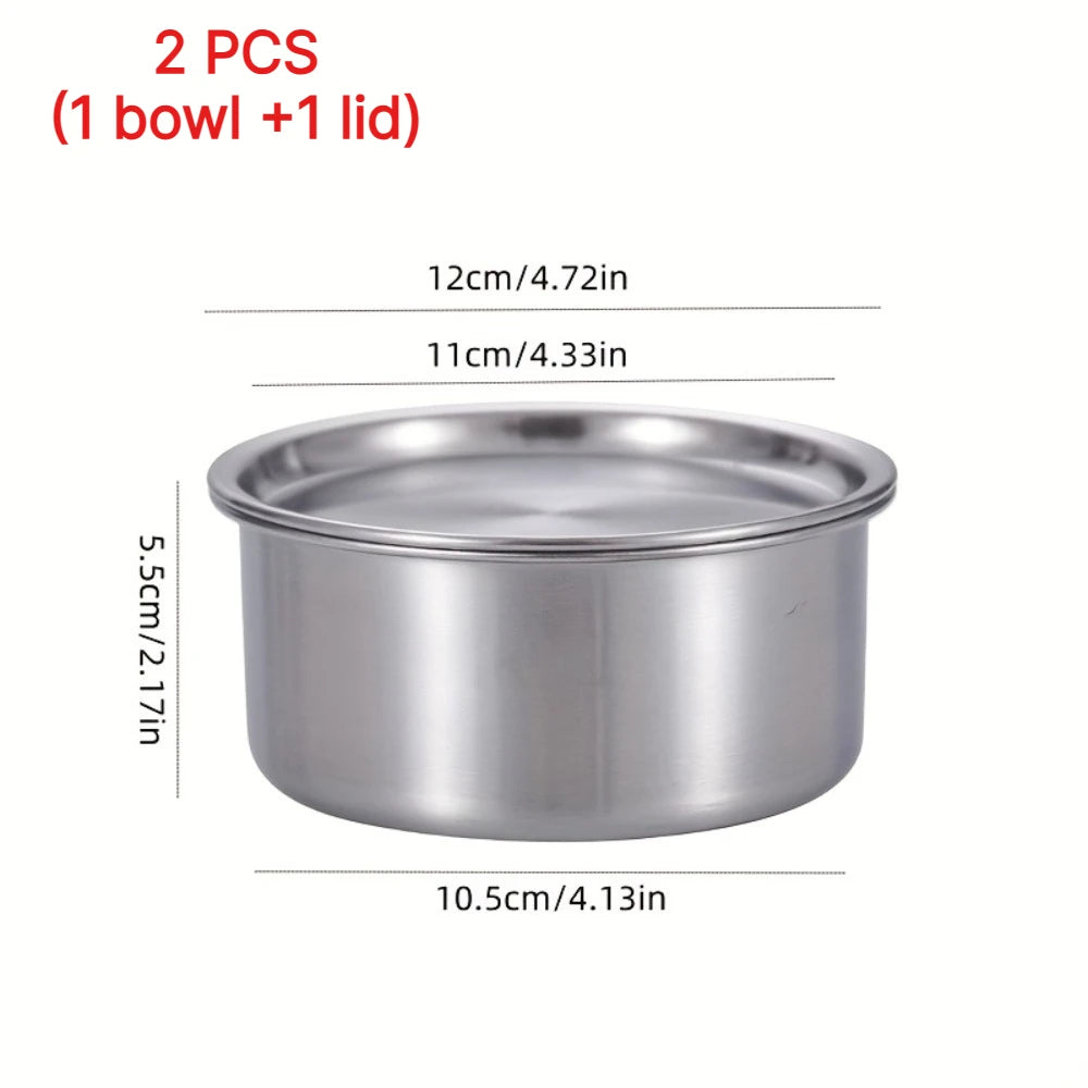 304 Stainless Steel Ramekin with Lid – Baby Food & Baking Bowl Stainless Steel Ramekin Nixie 2PCS-SET