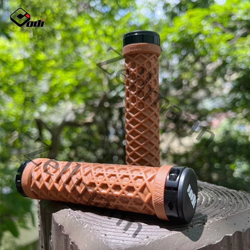 ODI Silicone Lock-On MTB Bike Grips | BMX Handlebar Cover Bike Handlebar Grips Nixie BROWN
