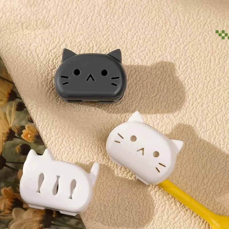 4Pcs Cat Toothbrush Cover Travel Case – Kitty Head Protector Toothbrush Travel Case Nixie