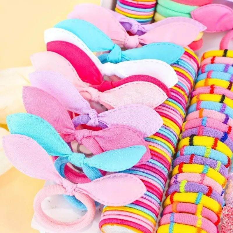 190 Pcs Girls Hair Accessories Set – Colorful Elastic Ties & Clips Hair Accessories Set Nixie