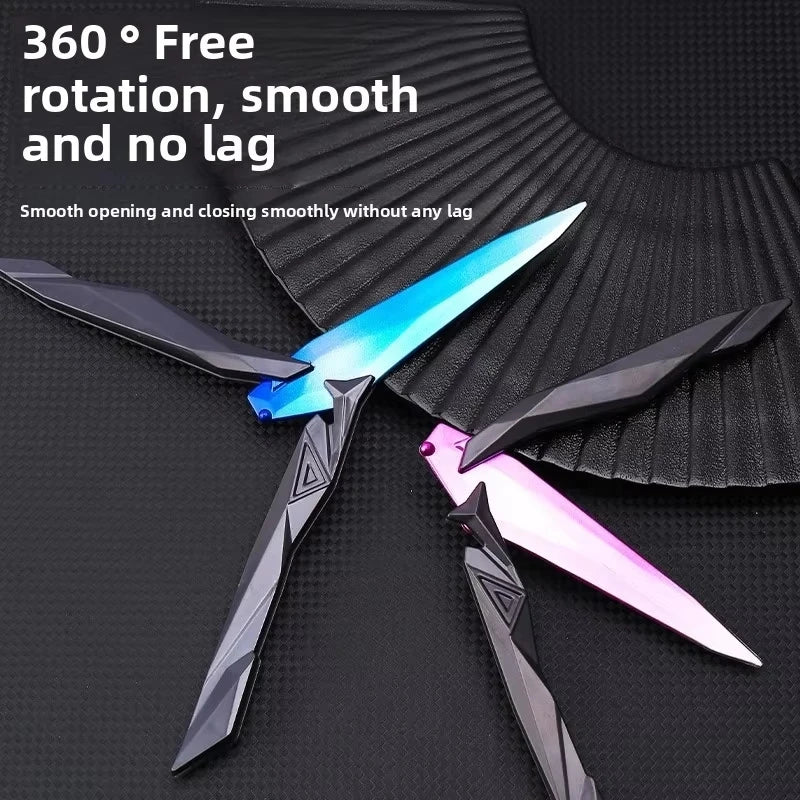 Foldable Butterfly Knife Replica – 3D Engraved Cosplay Prop Cosplay Prop Knife Nixie