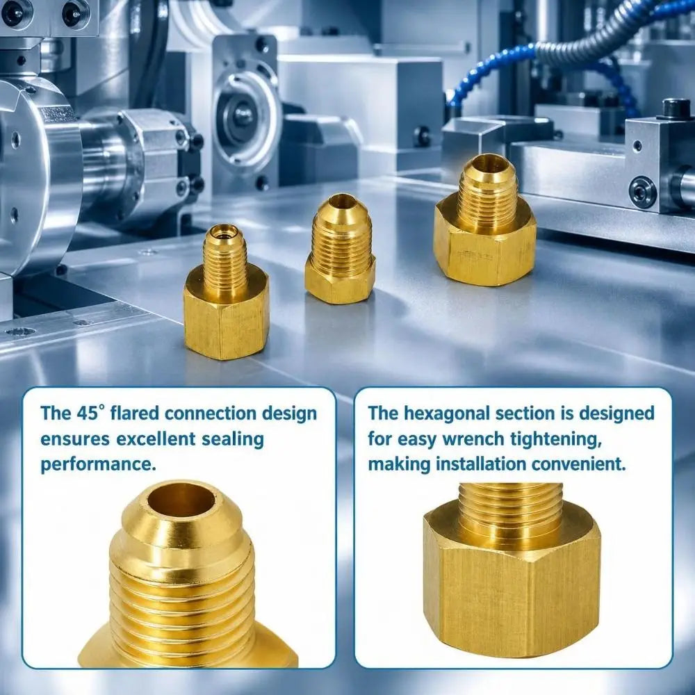45-Degree SAE Brass Flare Fitting Female to Male 1/4–3/4 Inch Brass Pipe Fitting Nixie