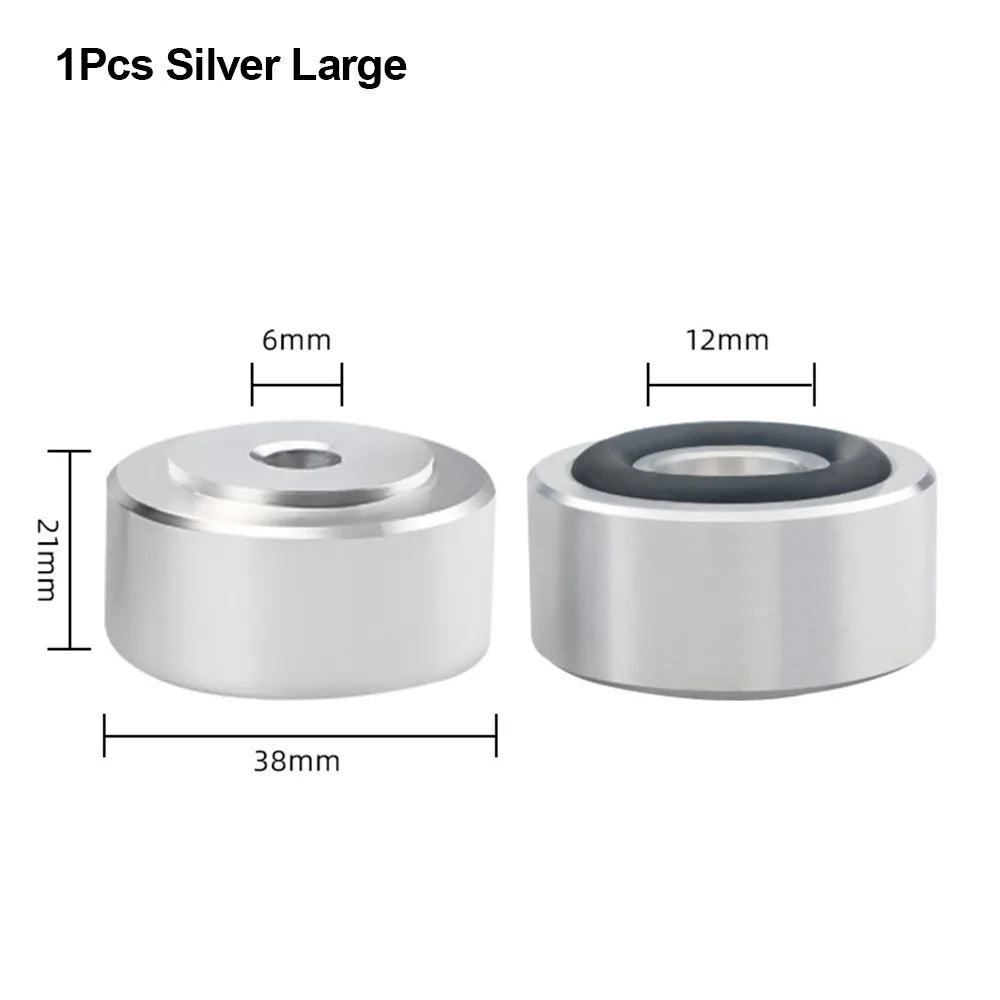 Aluminum Alloy HIFI Speaker Spike Isolation Feet Pad S/M/L Speaker Isolation Feet Nixie 1Pcs Silver Large