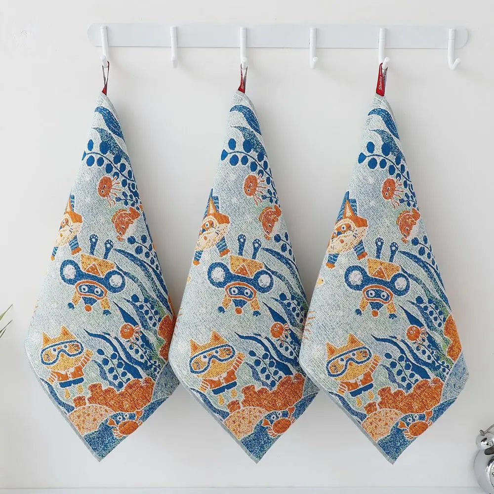 Kids Cartoon Kitchen Hand Towel – 34x40cm Quick-Dry Cotton Kitchen Hand Towel Nixie