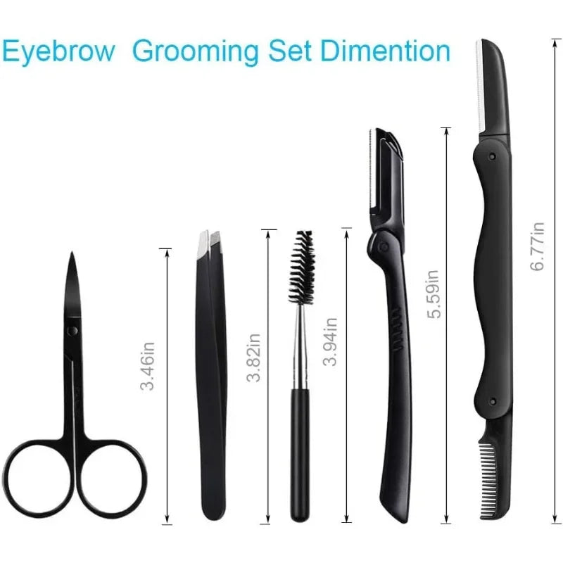 5-in-1 Eyebrow Grooming Kit – Razor, Scissors & Tweezers Eyebrow Grooming Kit Nixie