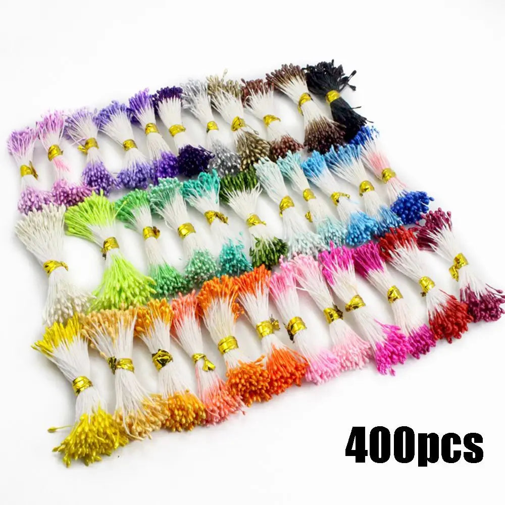 400pcs Double-Head Flower Stamens DIY Floral Craft Pistils Floral Craft Stamens Nixie