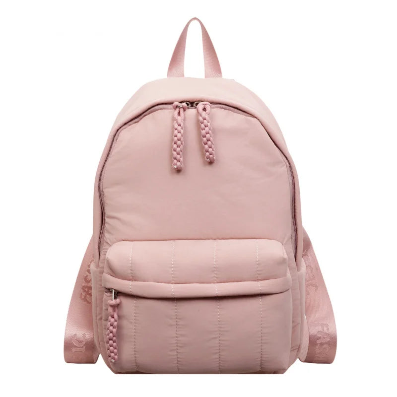 Large-Capacity Flannel Backpack – Women's School & Travel Bag