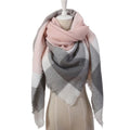 Women's Plaid Faux Cashmere Triangle Shawl Scarf | 140×210cm Shawl Wrap Scarf Nixie StyleB