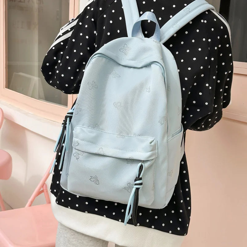 Japanese Style Solid Color Casual Backpack – Unisex Campus Bag