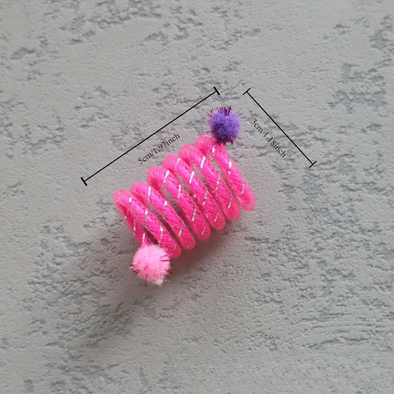 Spring Coil Cat Toy with Plush Ball – Interactive Kitten Toy Cat Spring Toy Nixie