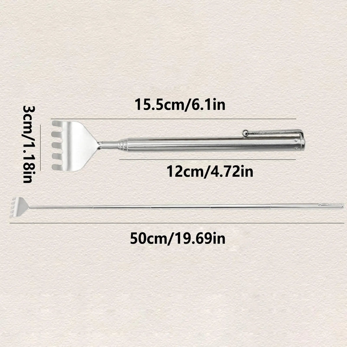 Extendable Stainless Steel Back Scratcher – Portable Tool