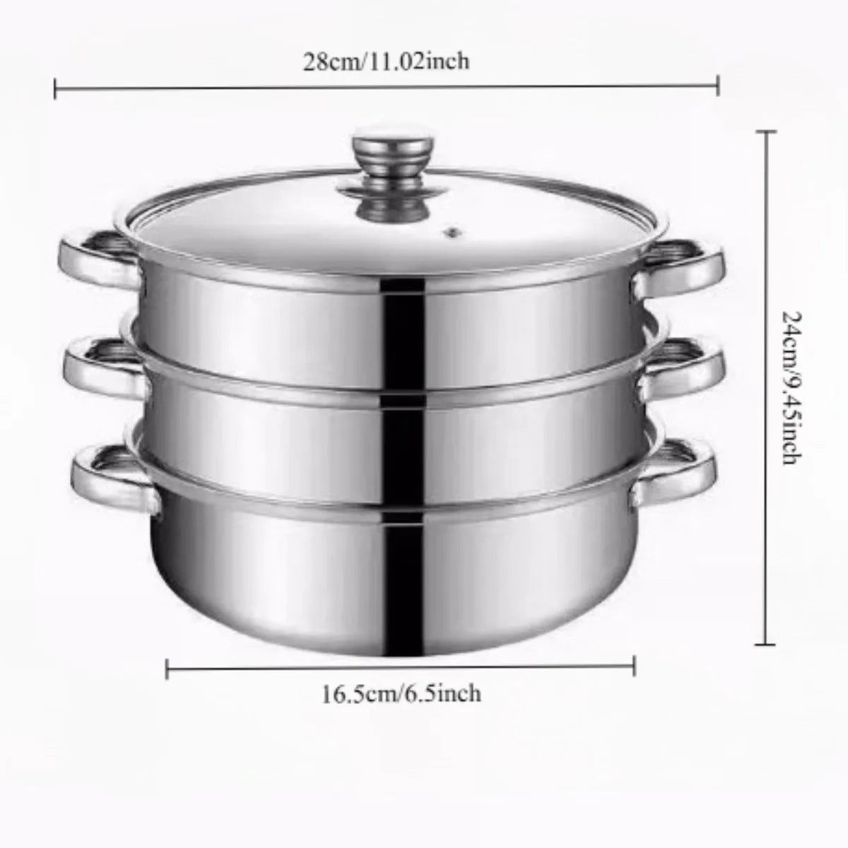 FEB.WIND Multi-Layer Stainless Steel Steamer & Soup Pot Steamer Pot Nixie