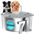 7L Stainless Steel Pet Water Fountain – Quiet Auto Dispenser Pet Water Fountain Nixie usb 7L