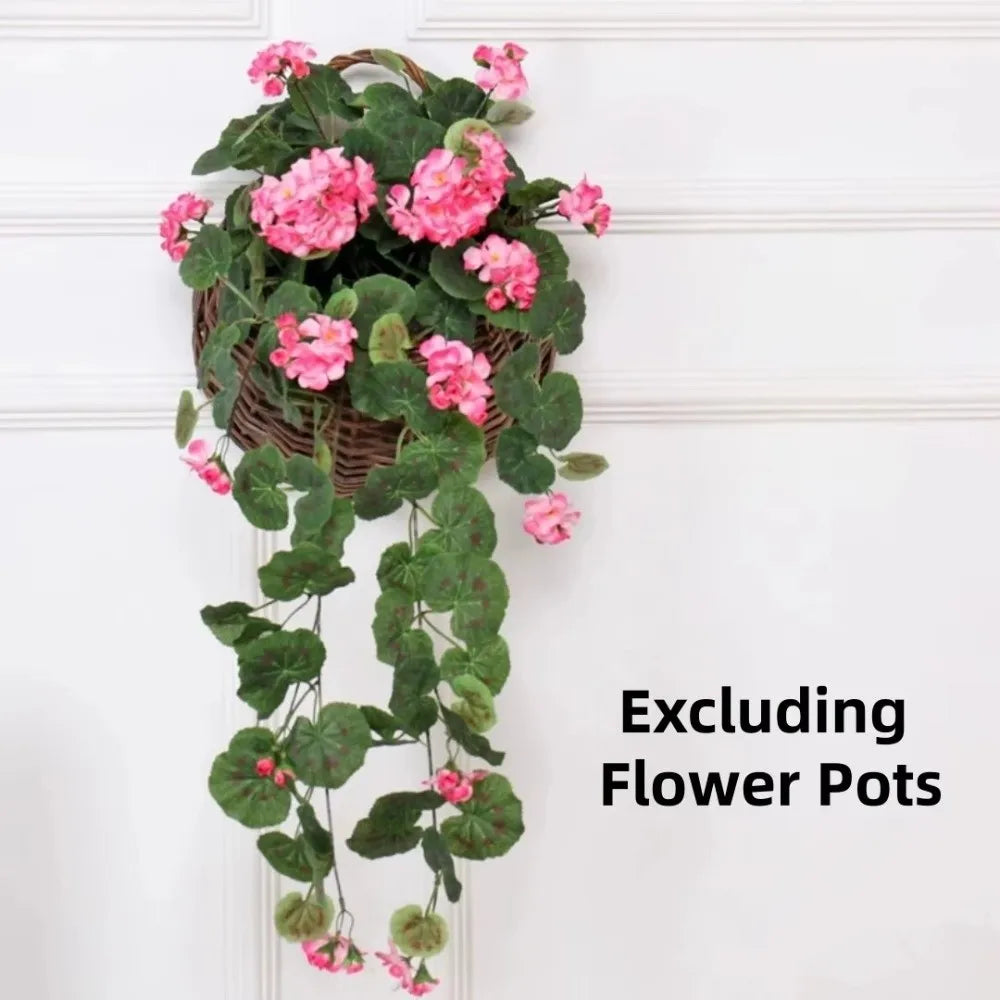 Realistic Artificial Geranium Faux Flower Bouquet – Home & Wedding Artificial Flower Bouquet Nixie