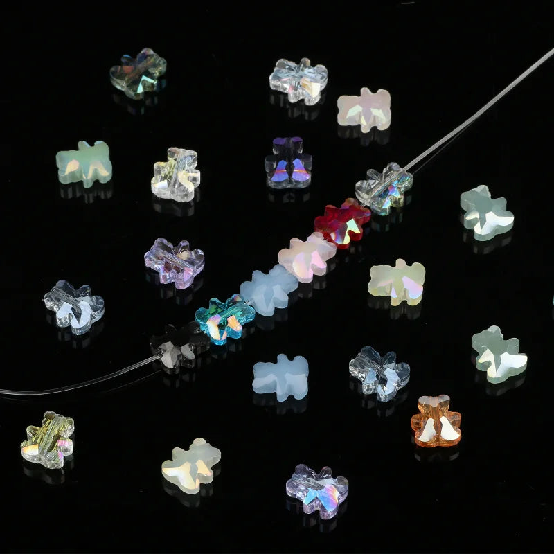 10pcs AB Crystal Faceted Bear Beads for DIY Jewelry Making Crystal Craft Beads Nixie