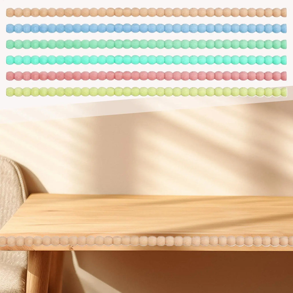 15.75" Decorative Wood Bobbin Trim 10PCS Beaded Moulding Wall Decor