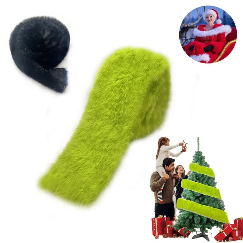 Lime Green & White Faux Fur Christmas Garland 1.97x7FT Christmas Garland Nixie