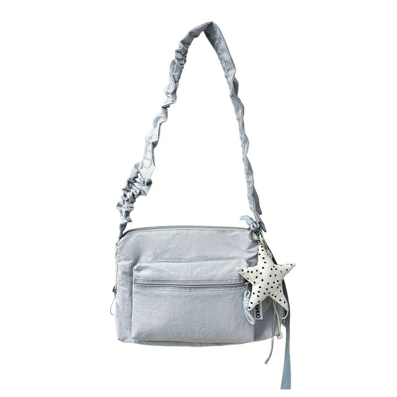 Korean Polka Dot Crossbody Bag Women Casual Canvas Dumpling Bag Crossbody Bag Nixie
