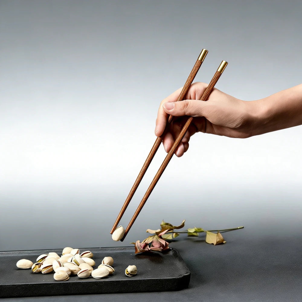FEB.WIND Reusable Wooden Chopsticks Set with Holder – 2 Pairs Wooden Chopsticks Set Nixie