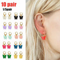 Glitter Butterfly Dangle Earrings – Korean Fashion Drop Jewelry