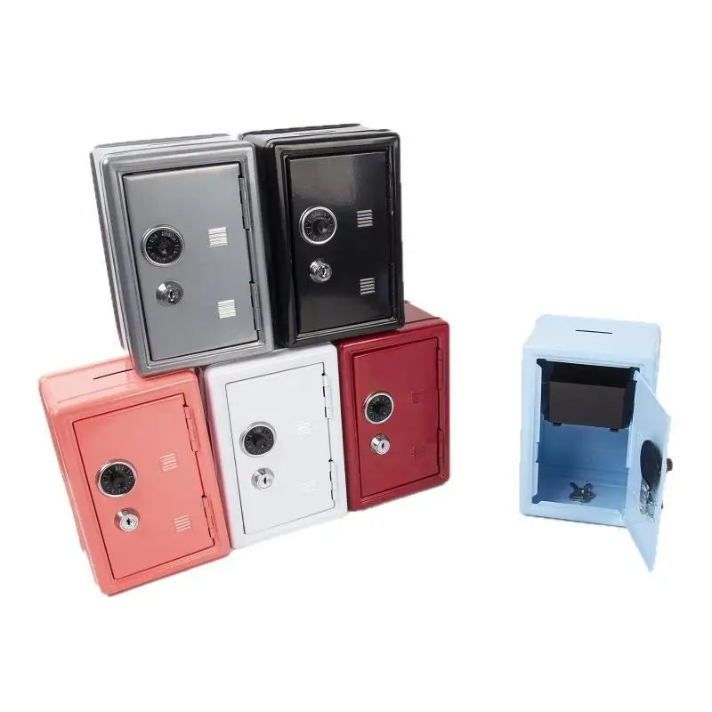Mini Metal Safe Piggy Bank with Lock | Secure Cash Storage Box