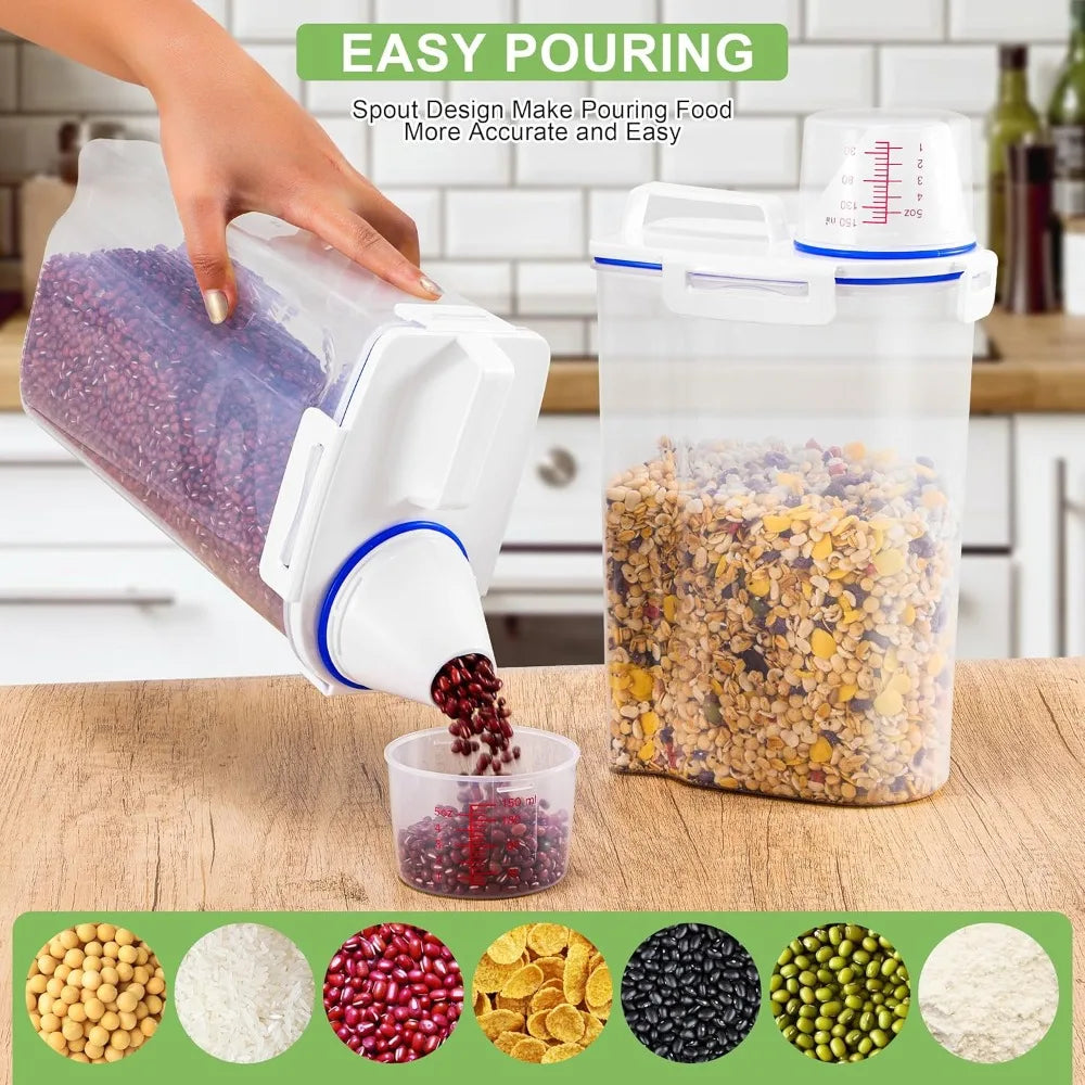Airtight Rice Dispenser Storage Container with Measuring Cup