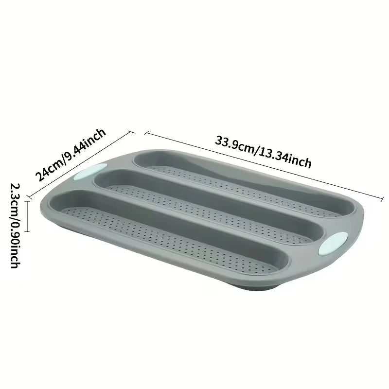 3-Cavity Silicone Bread Pan – Non-Stick Heat-Resistant Loaf Mold Silicone Bread Pan Nixie