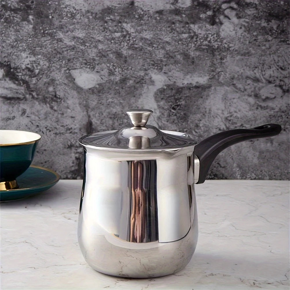 2-Piece Stainless Steel Mini Milk Pot & Butter Warmer Saucepan Mini Saucepan Set Nixie