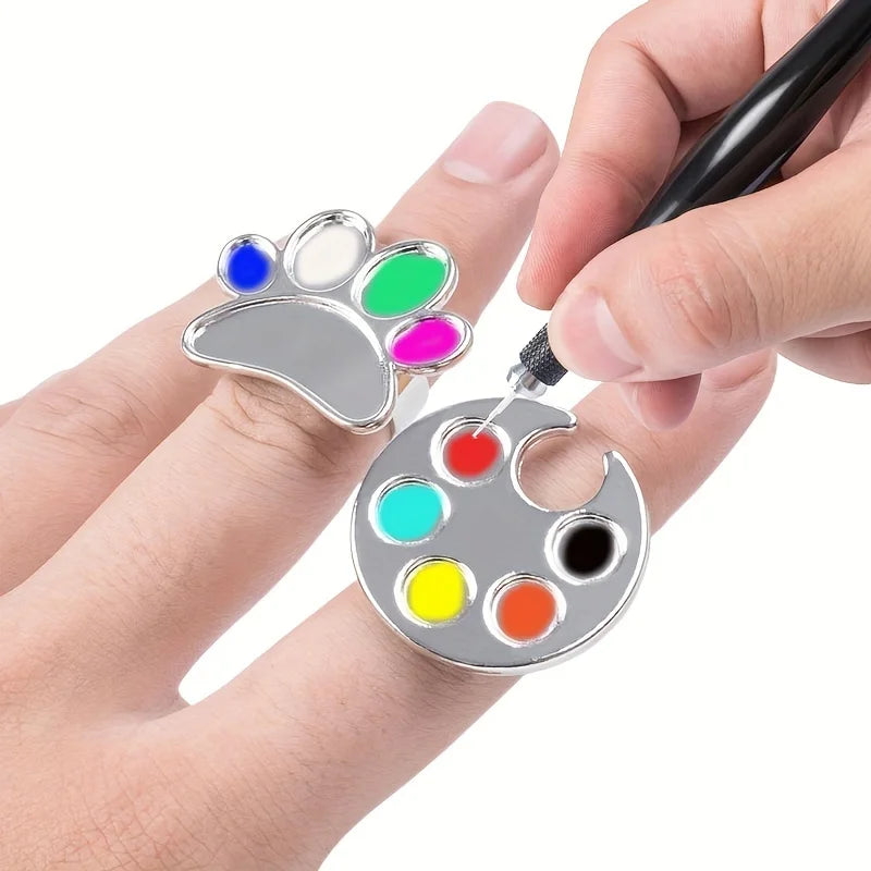 Mini Nail Art Palette Ring – UV Gel Color Mixing Tool Nail Art Palette Nixie