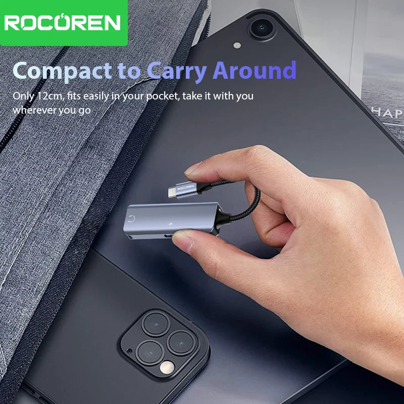 Rocoren USB-C to 3.5mm Audio Adapter with 36W PD Charging USB-C Audio Adapter Nixie