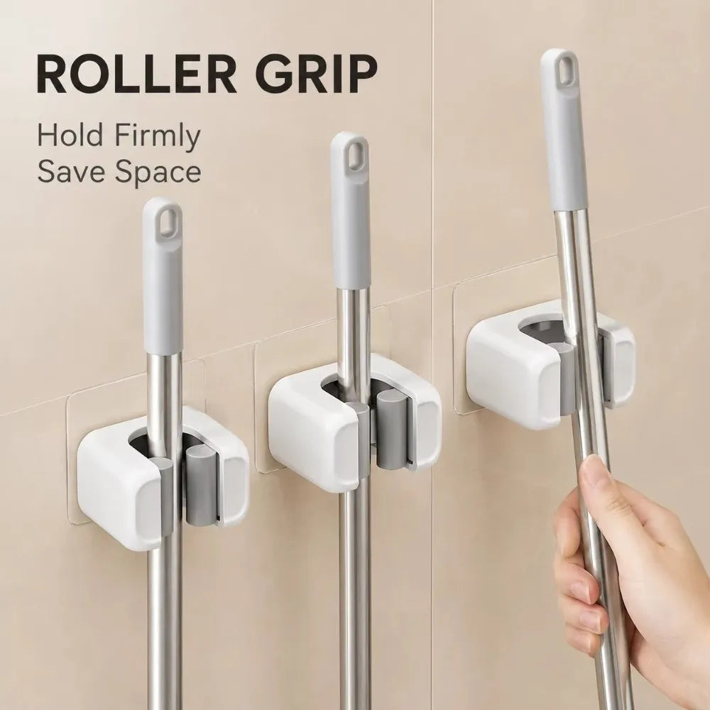 No-Drill Wall Mop Holder Hook – Strong Adhesive Organizer