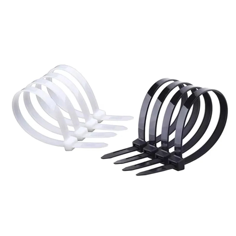100PCS Black Nylon Cable Ties Self-Locking Zip Straps 8mm Nylon Cable Ties Nixie