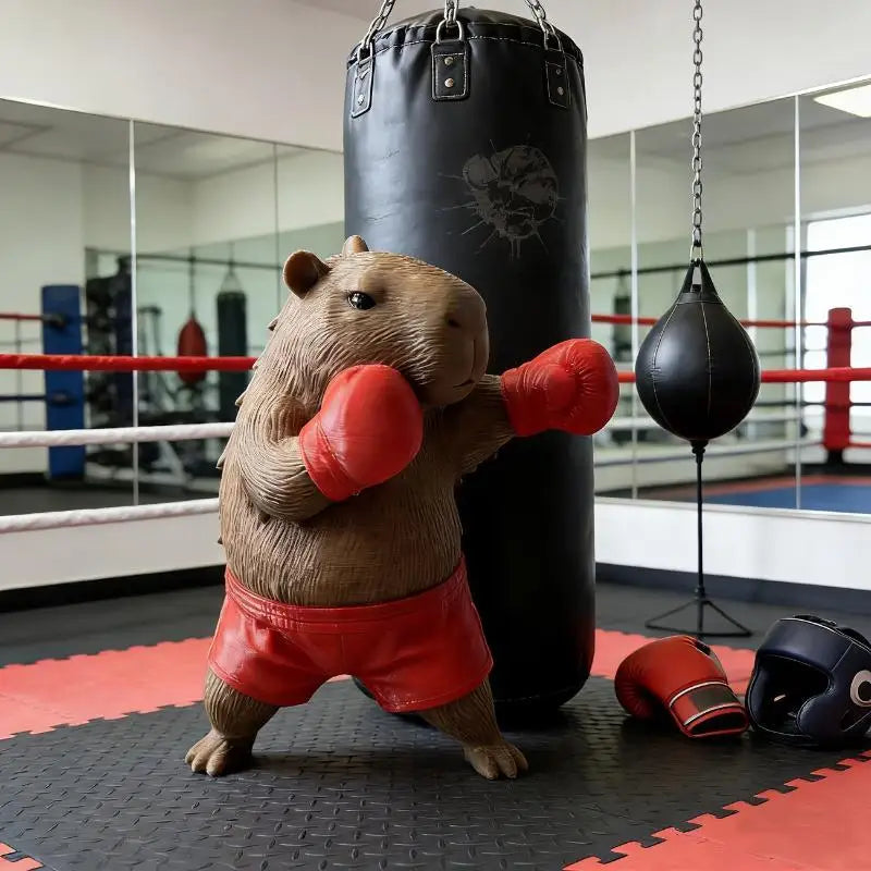 Mini Boxing Capybara Figurine | Cute PLA Collectible Desk Ornament Collectible Figurine Nixie