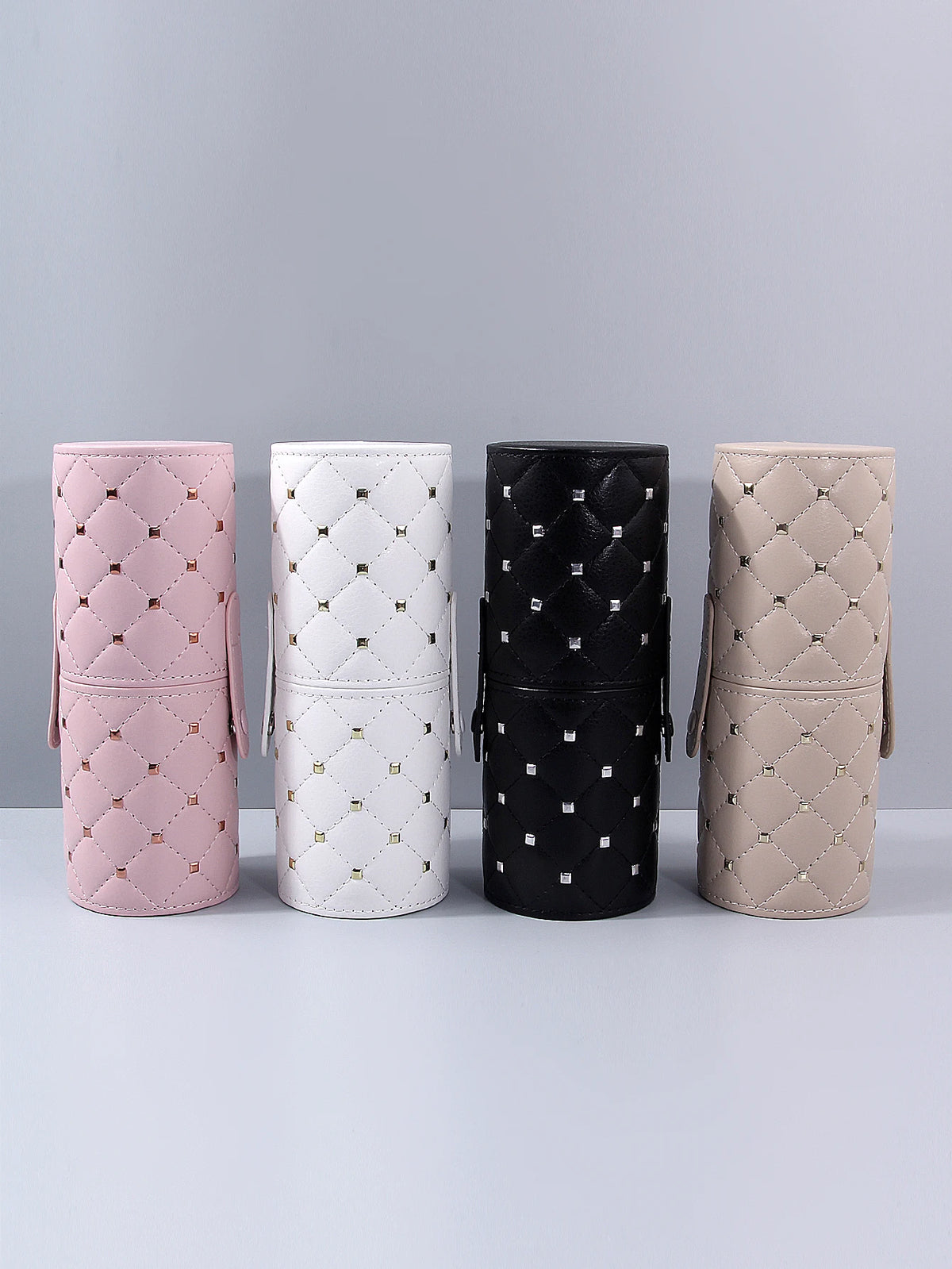 Diamond Lattice PU Makeup Brush Holder – Travel Organizer Makeup Brush Holder Nixie