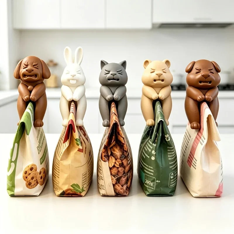 5pcs Cartoon Animal Food Bag Sealing Clips | Snack Storage Food Bag Clips Nixie