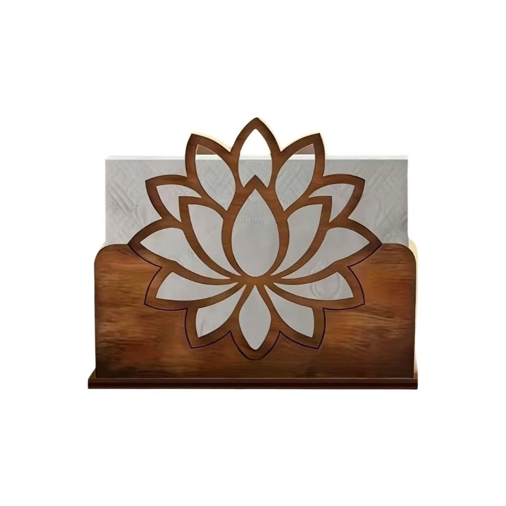 Wooden Paper Towel Holder Decorative Desktop Tissue Rack