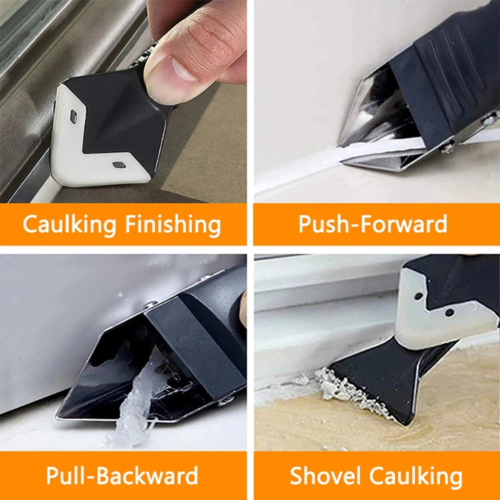 5-in-1 Caulk Remover Grout Scraper & Silicone Spatula Kit Caulk Remover Tool Kit Nixie
