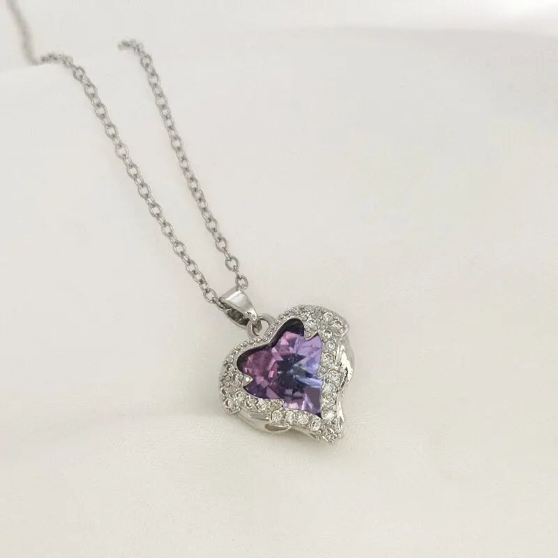 Heart of the Sea Crystal Pendant Necklace for Women Crystal Pendant Necklace Nixie XL1977-2