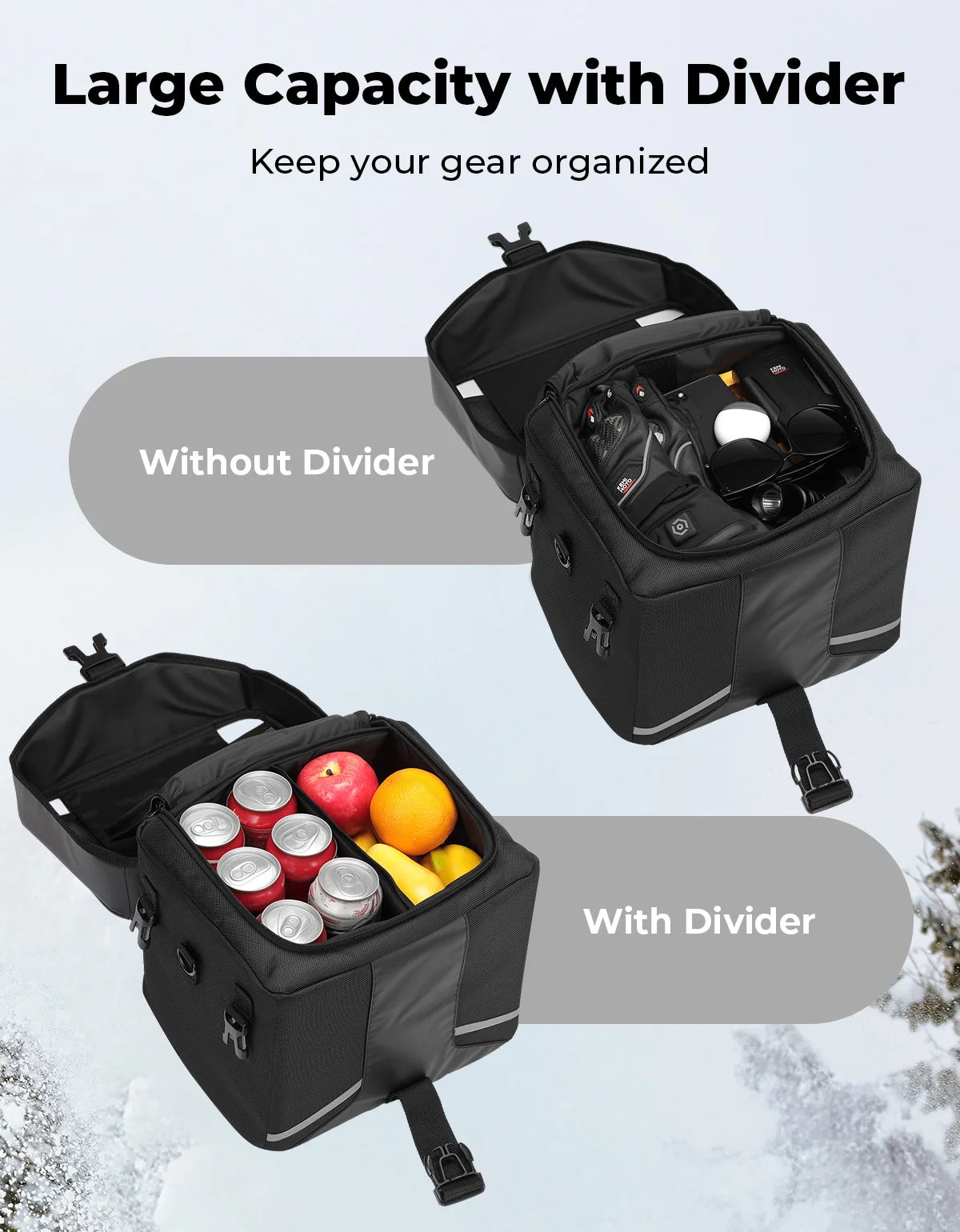 KEMIMOTO ATV Rear Rack Bag – 16L Water-Resistant Gear Storage ATV Rack Storage Bag Nixie