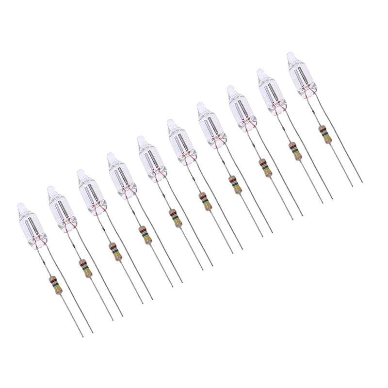 20pcs 220V Neon Indicator Lamps with Resistor 6x16mm Glow Neon Indicator Lamp Nixie