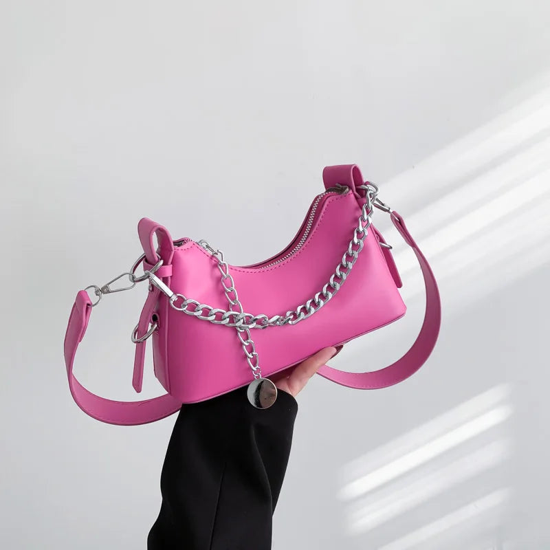 Women's Chain Crossbody Bag – Chic Shoulder & Underarm Purse Crossbody Shoulder Bag Nixie BB-526-Rose