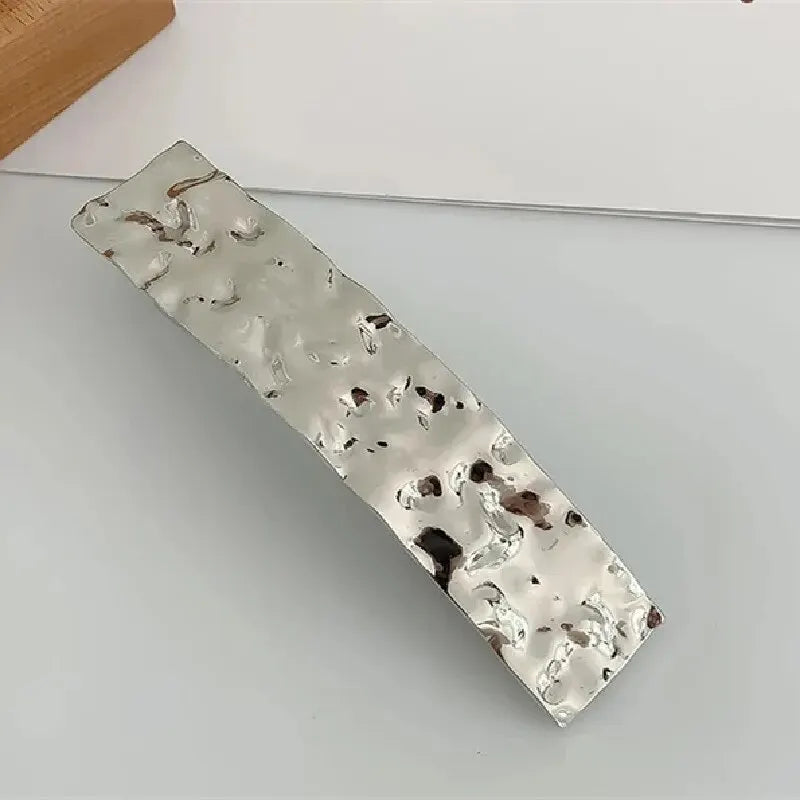 Metal Geometric Spring Hair Clip – Gold & Silver Plated