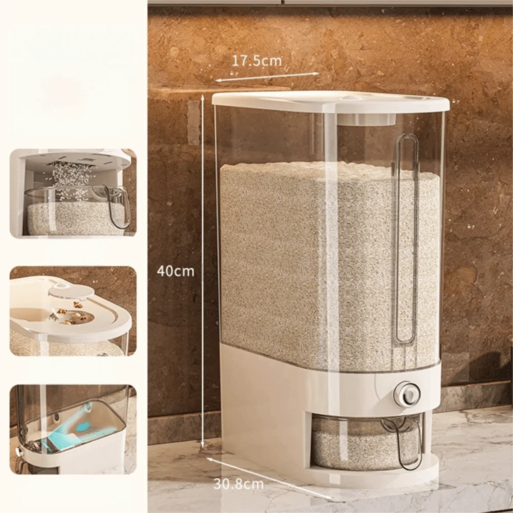 Insect-Proof Rice Storage Container 5/10KG Sealed Dry Food Box Food Storage Container Nixie 10kg-Transparent