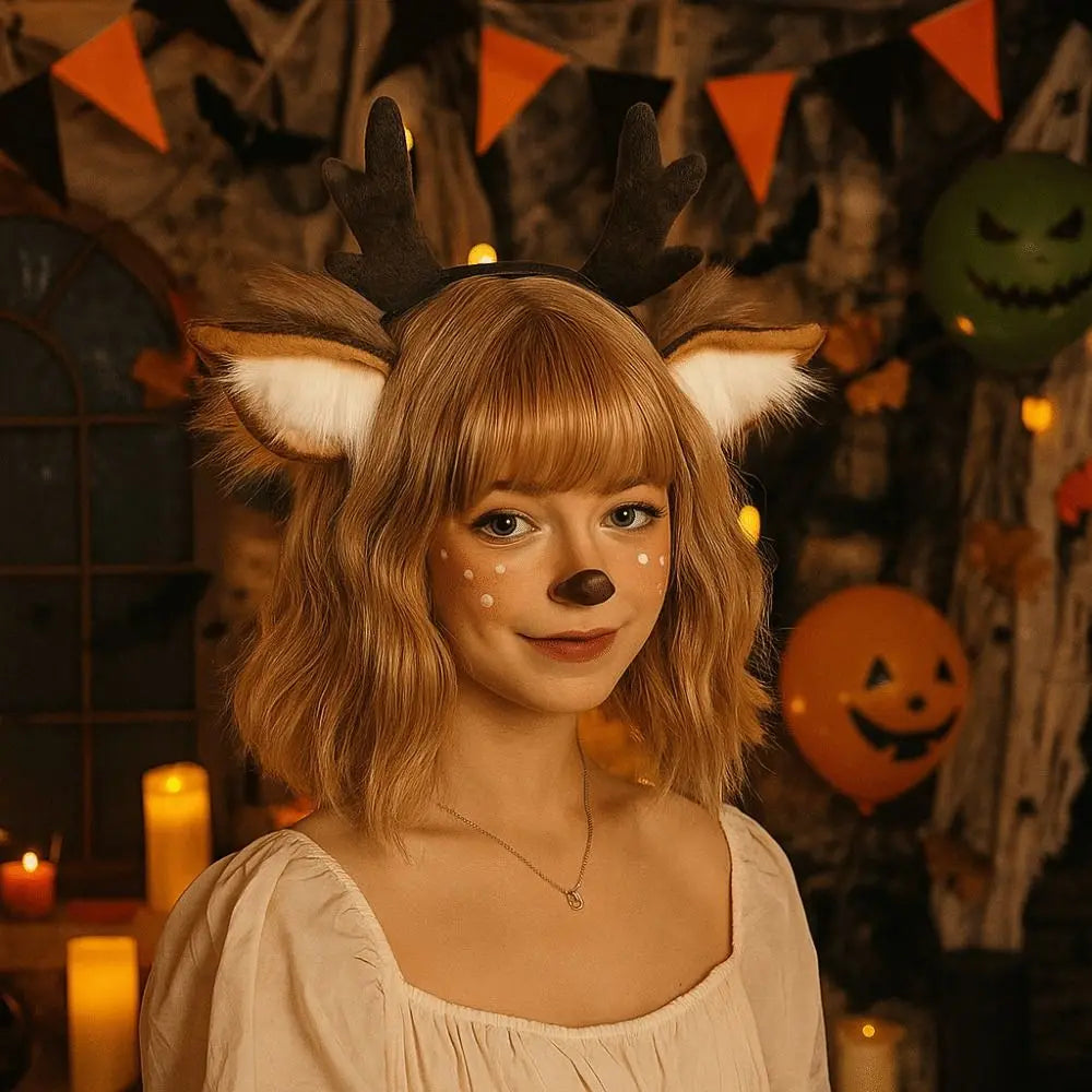 Reindeer Antler Headband – Christmas Party Headpiece for Adults Holiday Headband Nixie