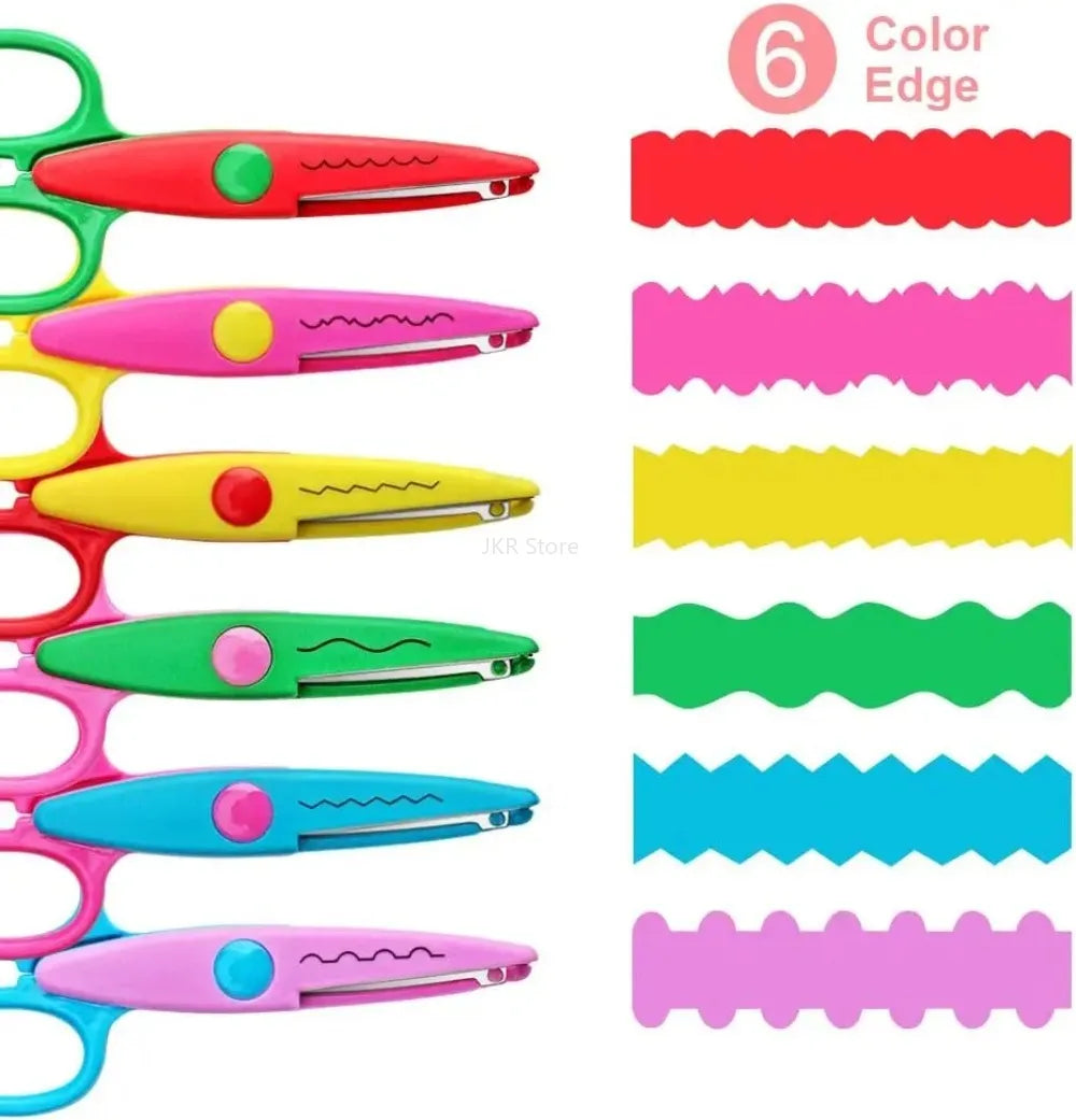 Decorative Wavy Scissors 6-Piece Set – DIY Paper Craft Cutting Craft Scissors Set Nixie