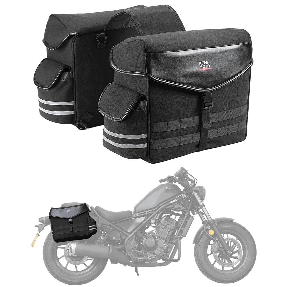 KEMITOUR 28L Throw-Over Motorcycle Saddle Bags – Universal Fit Motorcycle Saddlebags Nixie